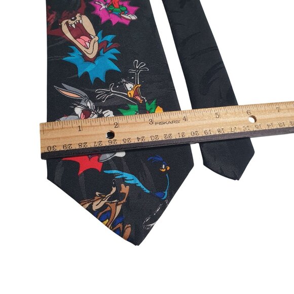 Vintage Looney Tunes Mens Polyester Necktie Cartoon Bugs Taz Marvin Coyote Daffy - Picture 4 of 6